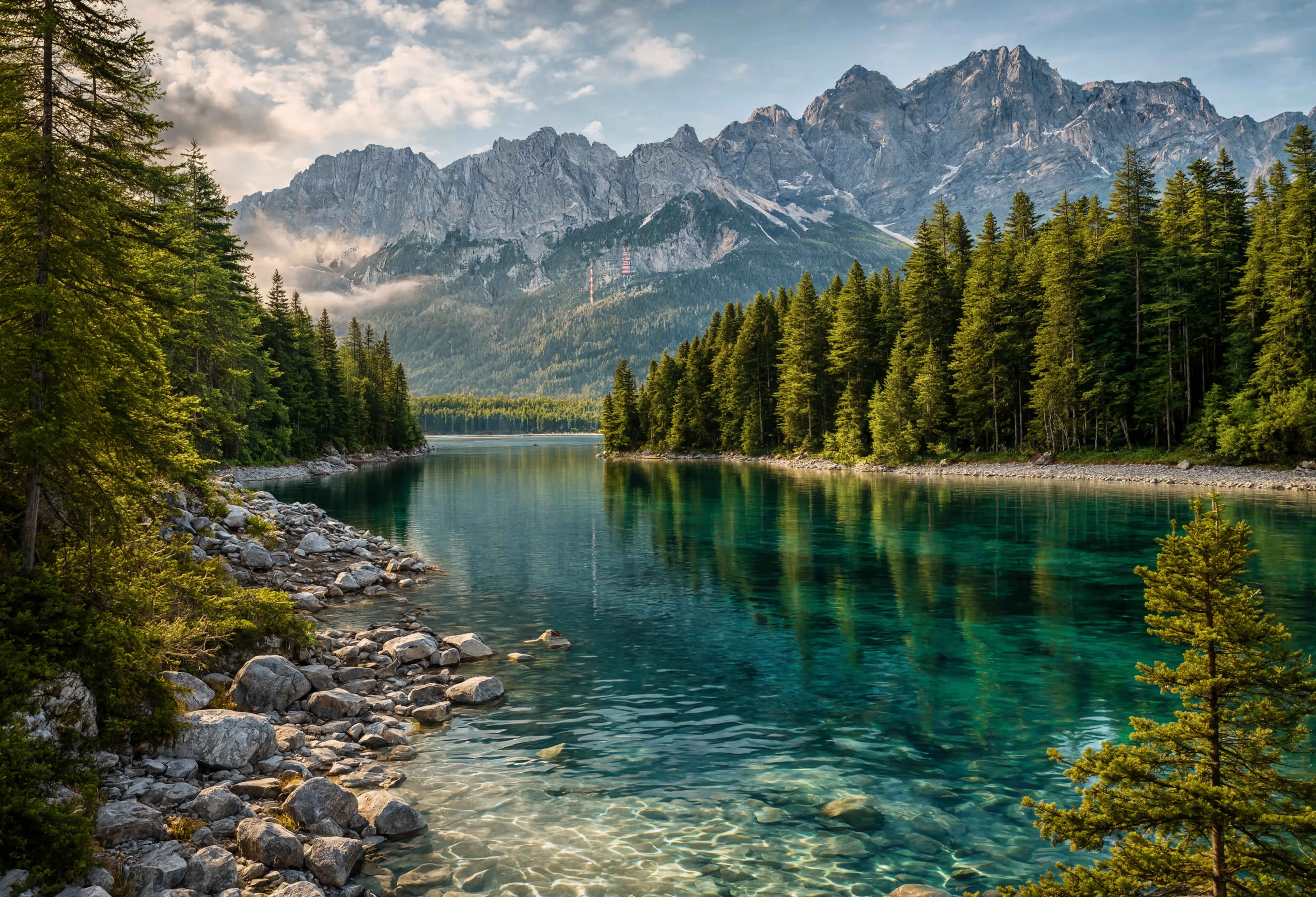 Eibsee — kristallklares Bergwasser zwischen Kiefernwäldern